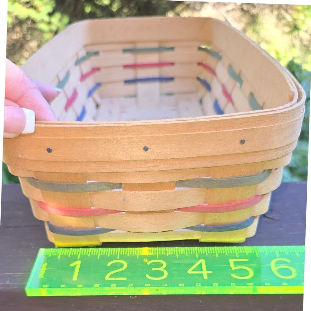 Longaberger 1999 Medium Desk Organizer Basket Woven Accent Strips